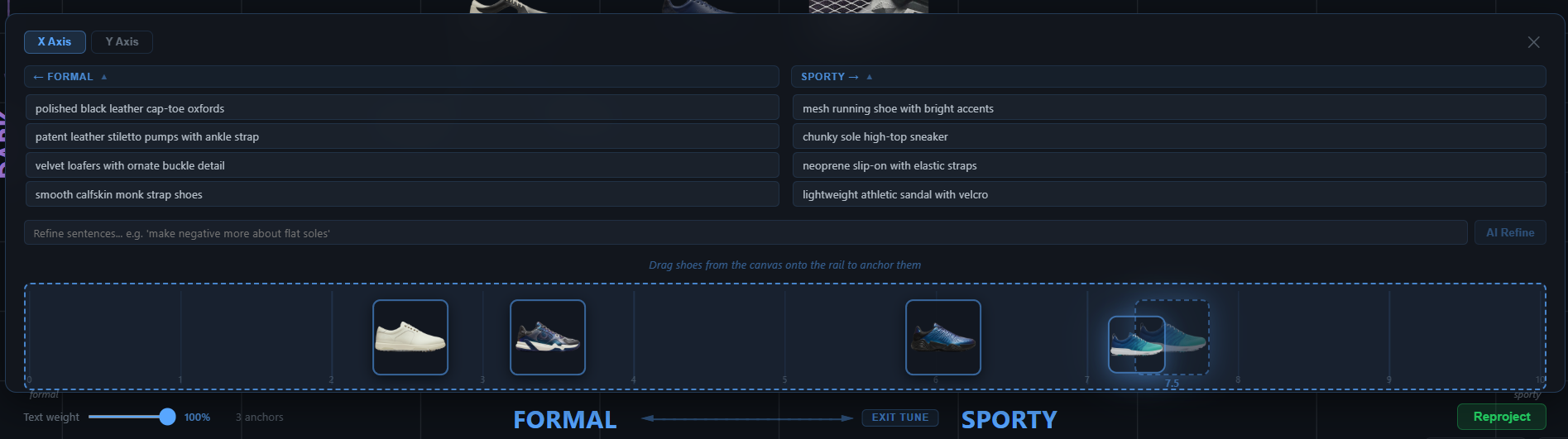 Semantic Canvas interface