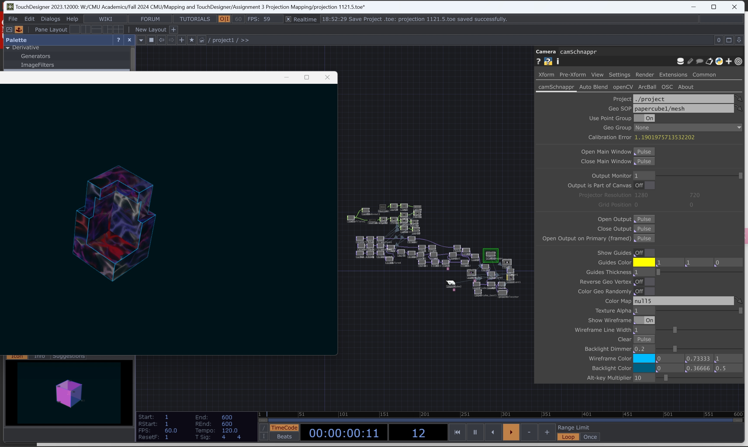 TouchDesigner projection scene